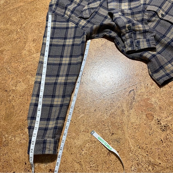 Patagonia Fjord Migration Plaid Forge Grey Organic Cotton Button Down Shirt Sz M - Picture 10 of 10